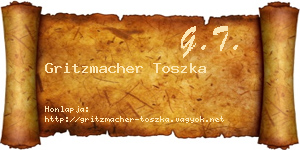 Gritzmacher Toszka névjegykártya